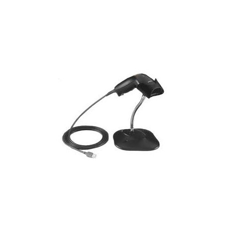 Zebra LS1203-7AZU0100ER Lector Láser, Color Negro, incluye soporte y cable USB