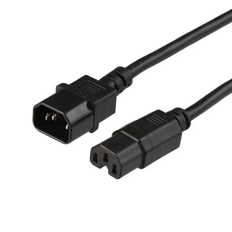 CABLE Alimentación PROLONGADOR C15 Hembra A C14 Macho 2m