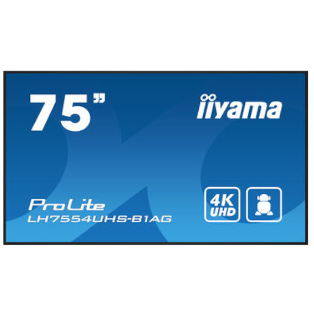 iiyama Pantalla Presentación ProLite LH7554UHS-B1AG 75", Pantalla LCD NO Táctil, 4K, DVI, HDMI, DPORT, WiFi, LAN. Garantía 3 años