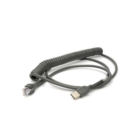 Datalogic Cable CAB-524 USB Rizado 2,4m para Lectores PD8330 y PD9530