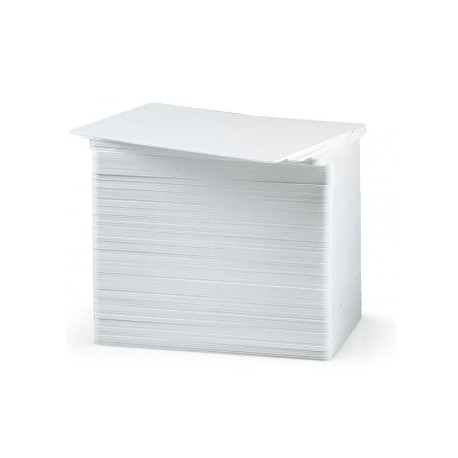 [104523-111] Tarjeta Plástica ZEBRA, PVC Cards, Color BLANCO, Grosor 0,76mm 30mi. Caja de 500 Tarjetas