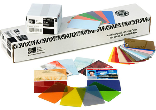 [104523-020] Tarjeta Plástica ZEBRA, PVC Cards, 3-UP BREAKAWAY KEY TAGS, Color BLANCO, 0,76mm (30mi). Caja de 500 Tarjetas
