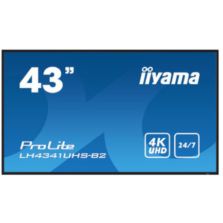 [LH4341UHS-B2] iiyama Pantalla de Presentación ProLite LH4341 43" LCD NO Tácil, 4K UHD 2160p 3840 x 2160. VGA, HDMI. Garantía 3 años