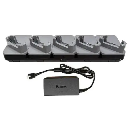 [CRD-TC7A-5SC5DF-1] Zebra Base de Carga para Cinco TC701. Incluye Alimentador alimentador PWR-BGA12V150W1WW. Pedir aparte Cable C13