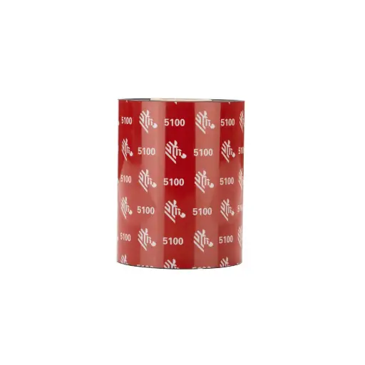 [05100BK11045] 110mm x 450m Ribbon RESINA ZEBRA 5100 RESIN PREMIUM. OUT. Core 25mm, 1 Pulgada. CAJA con 6 Ribbons